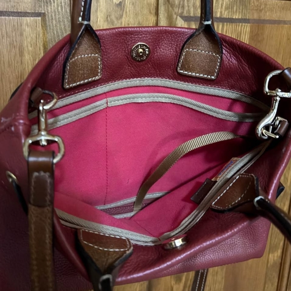 Dooney & Bourke Burgundy Leather Tote/Crossbody - Picture 4 of 13